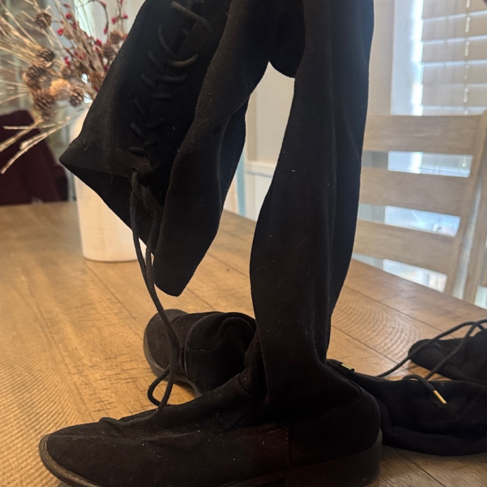 Black Womens  Lace-Up Boots